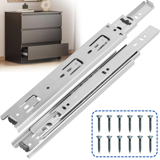 Ourshom 20 Inch Drawer Slides 1 Pairs (2pcs) Side Mount Rails - Heavy Duty Full Extension Ball Bearing – Drawer Slide Glides for Cabinet Kitchen, Dresser Runners - Draw Slides Sliders 100Lb Capacity