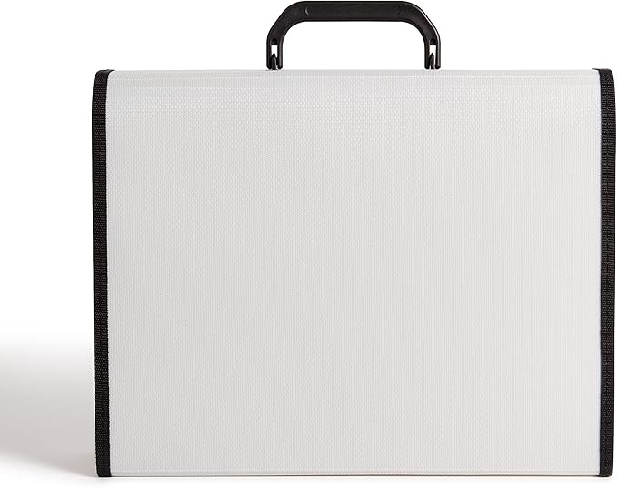 U Brands Gray Expandable 26-Pocket Performance Poly File Folder with Handle Office Supplies, 13” x 10.83” x 2.5”