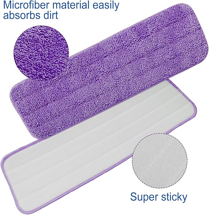 40 Pack Microfiber Cleaning Pads Machine Washable Replacement Head for Wet/Dry Mops Flat Reusable Household Replacement Mop Pad for Hardwood Floor Cleaning Scrubbing Fit Most Mops (Multicolor)