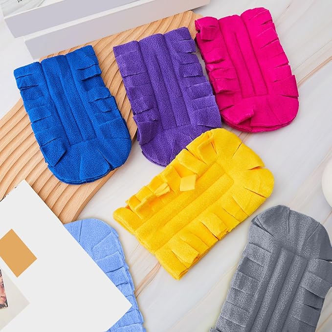 Zubebe 12 Pcs Duster Refill Reusable Fleece Duster Refills Feather Flat Dusters Multi Surface Washable Cleaning Pads Tools for Home, Blinds, Car, Pet, Furniture, Fans (Bright Color)