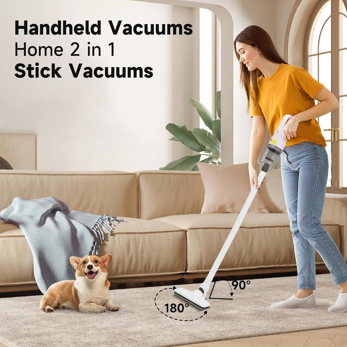 Handheld Vacuum Cleaner,Ultra-Lightweight Mini Portable Vacuums for Home, 6 in 1 Stick Vac Cleaners for Car,Pet Hair(Green Cordless)