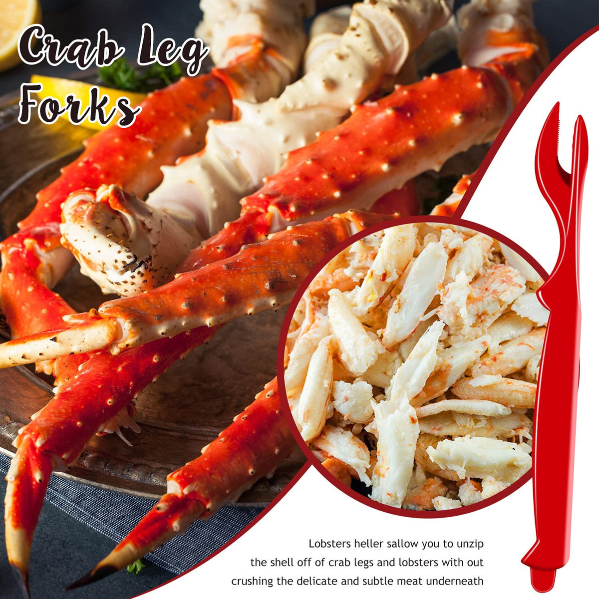 36Pcs Crab Legs Crackers, Crab Tools Set Crackers Picks Tools for Lobster, Crawfish, Prawns, Shrimp, Easy Opener Shellfish Picks Knife, Seafood Tool