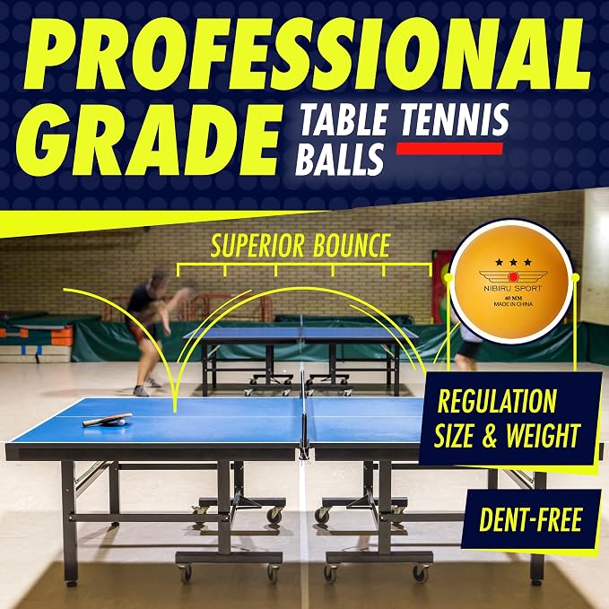 NIBIRU SPORT Professional Ping Pong Paddle Sets - 2 Player or 4 Player Table Tennis Paddles, Retractable Net, Pingpong Balls and Carry Bag Storage Case - Table Tennis Equipment & Ping Pong Accessories