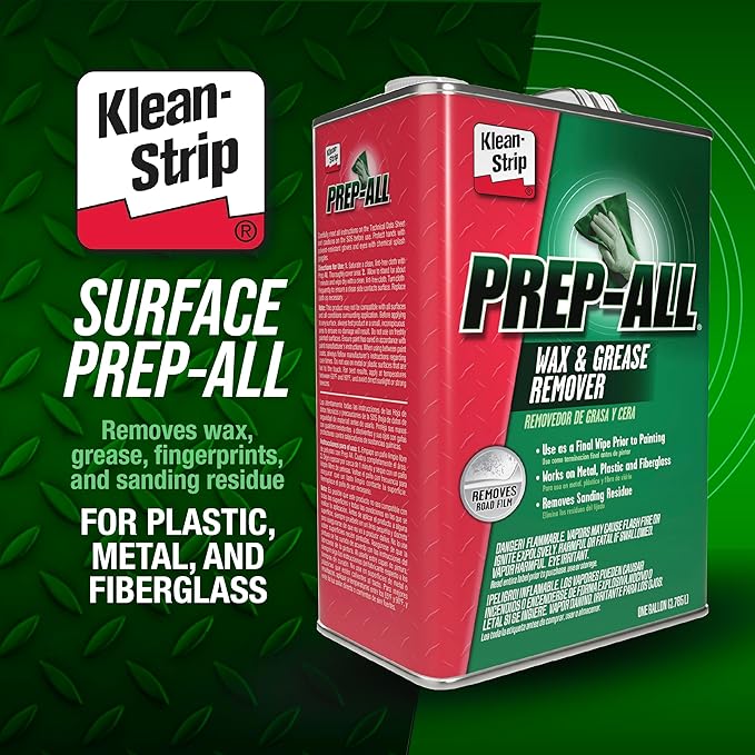 Klean-Strip Prep-All Wax and Grease Remover, Multi-Surface Paint Prep Cleaner, Effective for Auto Body, Garage, 1 Gallon