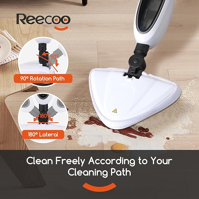 Steam Mop with Attachments,20s Rapid Heating,Lightweight Floor Steamer for Kitchen, Living Room Wood Floor Tile Carpet Cleaning