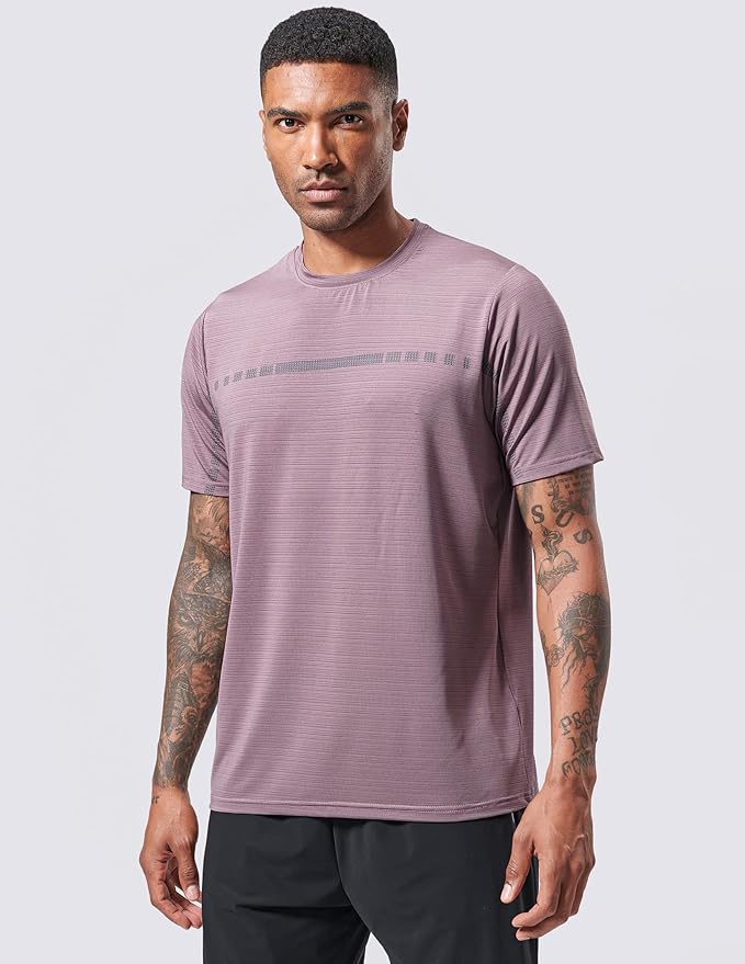 5 Pack Men’s Active Quick Dry Crew Neck T Shirts | Athletic Running Gym Workout Short Sleeve Tee Tops Bulk