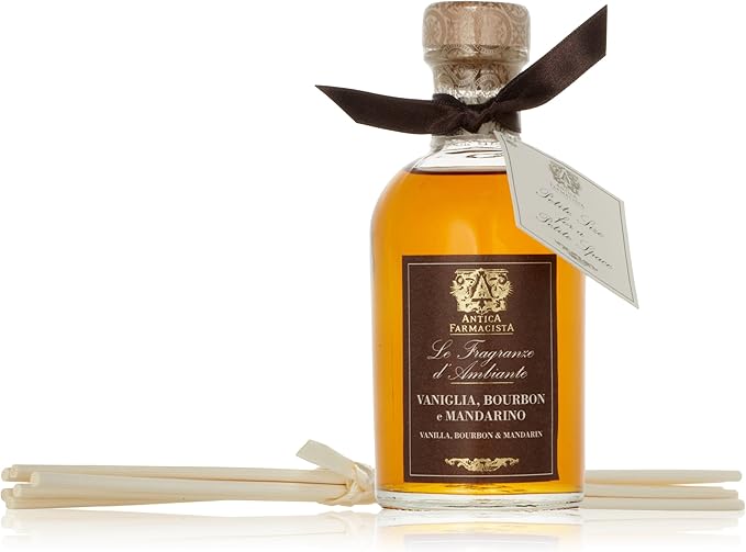 Antica Farmacista Home Ambiance Diffuser - Long-Lasting Reed Scent Diffuser - Luxury Room Freshener Gift - Vanilla, Bourbon & Mandarin, 3.4 fl oz