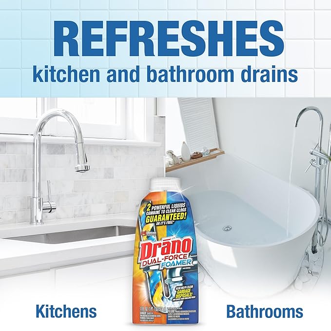 Drano Dual-Force Foamer Clog Remover, 17 oz (Pack of 5)
