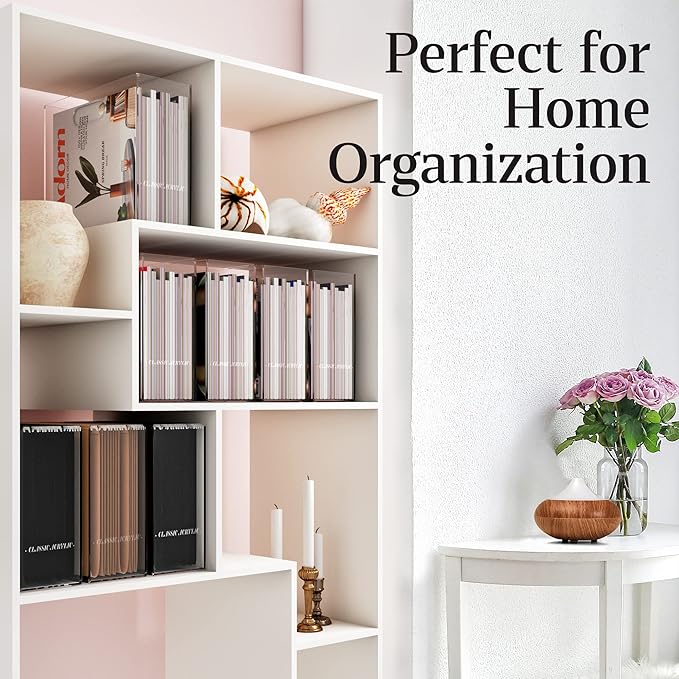 File Organizer for Desk - This Acrylic Storage Box is great for Office Organization - Its Modern Acrylic Magazine Holder makes a Great Gift for Home/Work Space