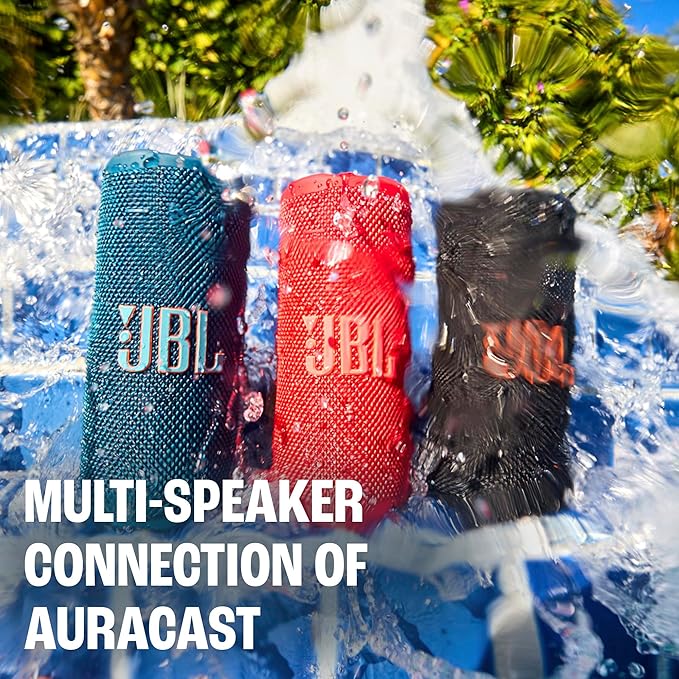 JBL Grip - Compact Bluetooth Speaker with Bold Pro Sound and Ambient Light, up to 14 Hours of Playtime, Water, Dust and Drop-Proof (IP68), & Multi-Speaker Connection with Auracast™ (Orange)