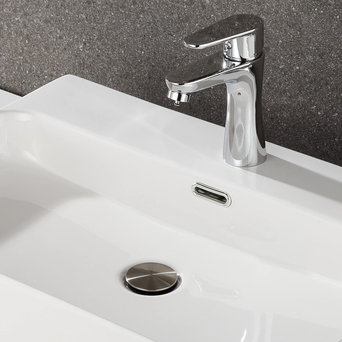 TIORIY Pop Up Bathroom Sink Drain - Bathroom Sink Stopper with Overflow for Faucet Vessel, Push Type Bathroom Sink Vanity Assembly with Strainer, Brushed Nickel