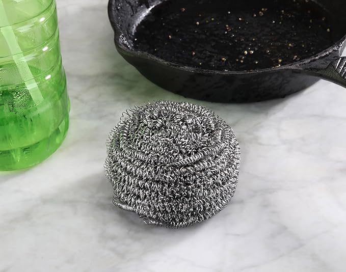 New Star Foodservice 54460 Extra Large (50 Grams) Stainless Steel Sponges Scrubbers, Set of 12