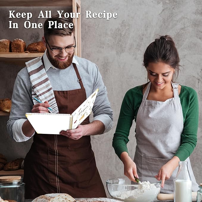 Blank Recipe Book to Write in Your Own Recipes, Blank Cookbook with 175 Pages for Family Cooking Lover, Recipe Notebook with Tab Sticker Sheets, Recipe Journal, Hardcover, 7.5" x 9.5"