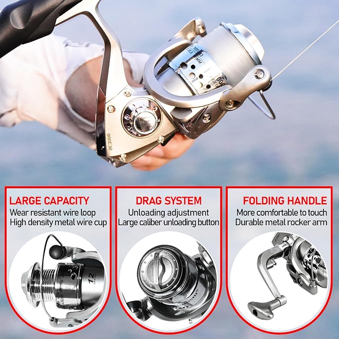 Telescopic Fishing Rod Combo - 2PCS 6.9 7.89FT Collapsible Carbon Fiber Pole Set, Spinning Reel Lures Lines Kits with Carrier Bag for Travel Saltwater Freshwater Fishing Gifts for Adults Beginer