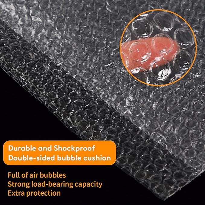 50PCS Clear Bubble Pouches Wrap Bags, 10 x 14 Inch Bubble Out Bag Pouch for Packing & Shipping, Double Layer Bubble Cushion Wrap Bags Protective Bubble Pouches Bags for Moving and Storage