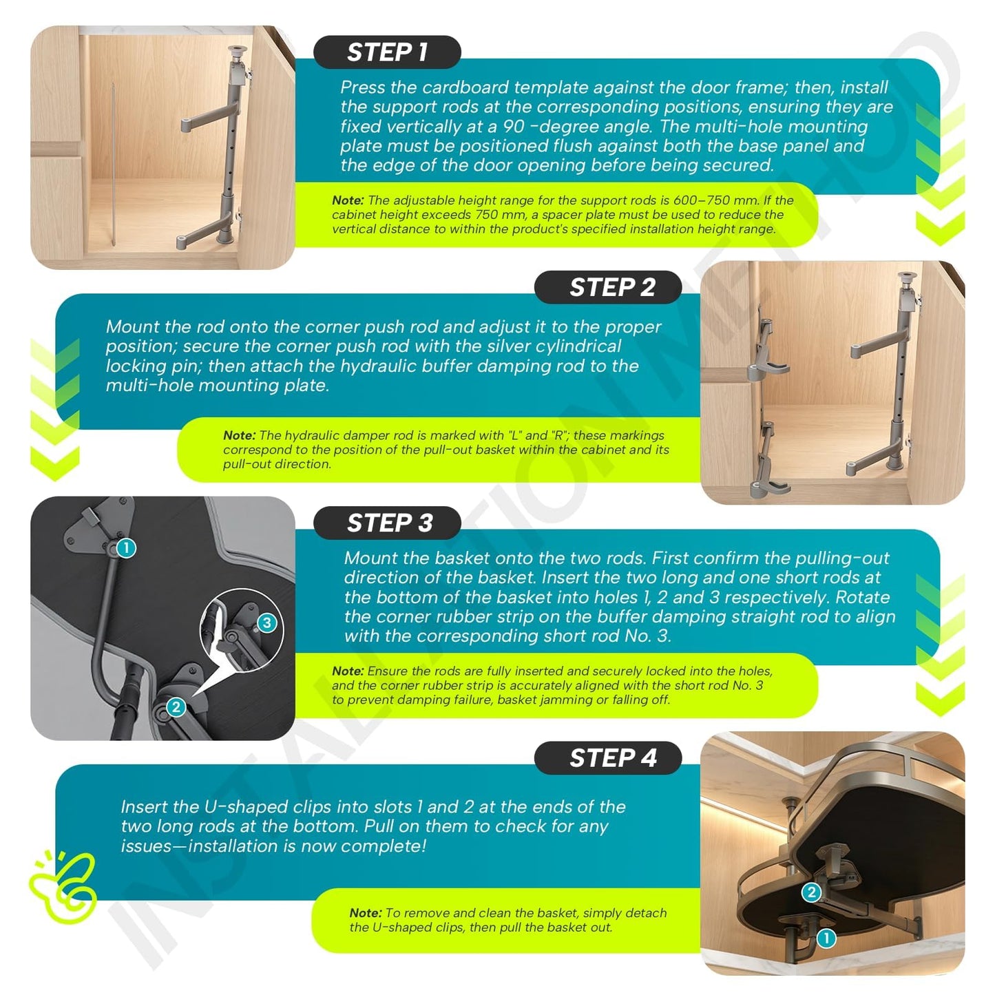 Blind Corner Cabinet Pull Out Organizer 12 14 16 18 Inch, 2 Tier Kitchen Cabinet Organizer, Heavy Duty Adjustable Lazy Susan Shelf with Soft Close, Left or Right Mount for Blind Corner Cabinets