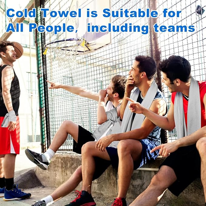 Sukeen Cooling Towel 20 Pack (40"x12") Ice Towel,Bulk Breathable Chilly Twoles,Microfiber Towel for Neck Face for Yoga,Sport,Running,Gym,Workout,Camping,Fitness,Travel & More Activities, Gray