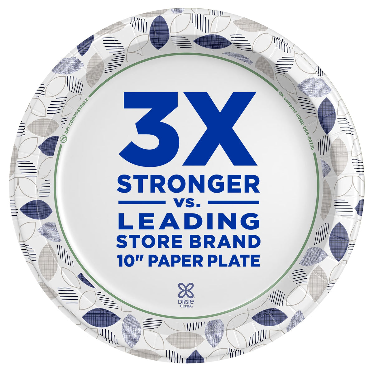 Dixie Ultra, Large Paper Plates, 10 Inch, 172 Count, 3X Stronger*, Heavy Duty, Microwave-Safe, Soak-Proof, Cut Resistant, Disposable Plates For Heavy, Messy Meals