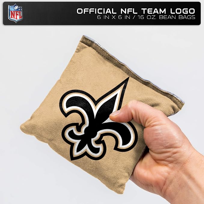 NFL Pro Football Dual Sided Bean Bags by Wild Sports, 8 Count, Premium Toss Bags for Cornhole Set - Great for Tailgates, Outdoors, Backyard