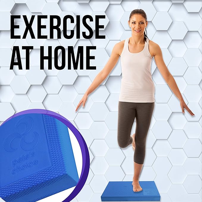 pete's choice XL or L Foam Balance Pad - Free Stretching Strap & Booklet | Extra Large Balance Pads - Physical Therapy, Ankle & Knee Rehab