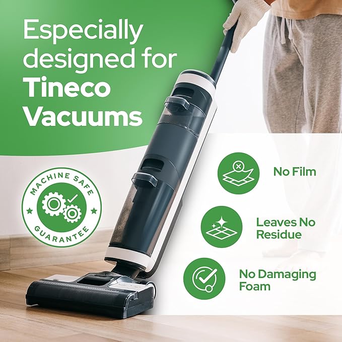 Floor Cleaning Solution compatible with Tineco iFLOOR, FLOOR ONE S3, S5, S6, and S7 (Except Steam Models) – Residue & Streak Free Floor Cleaner, Safe for Pets - Vacuum Mops Cleaning Solution Refill