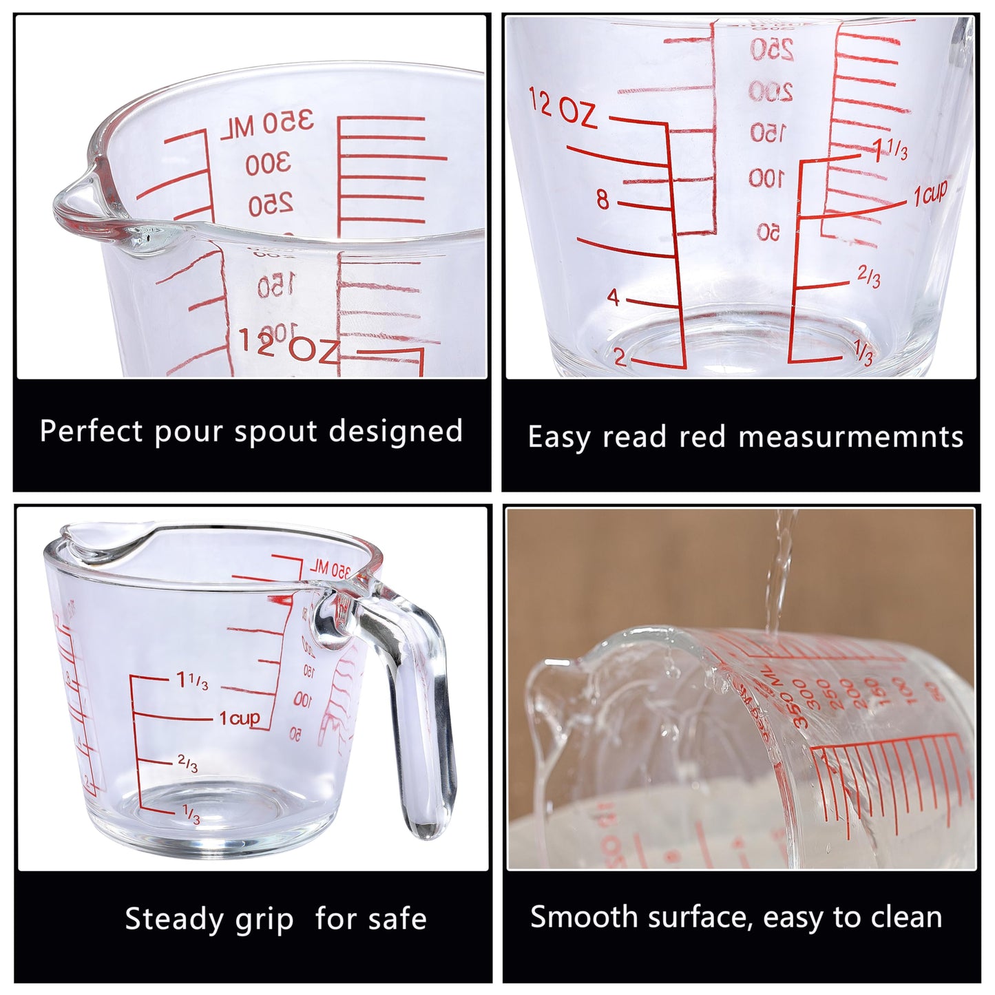KCKHFA Glass Measuring Cup For Baking and Cooking, kitchen Essentials Tools