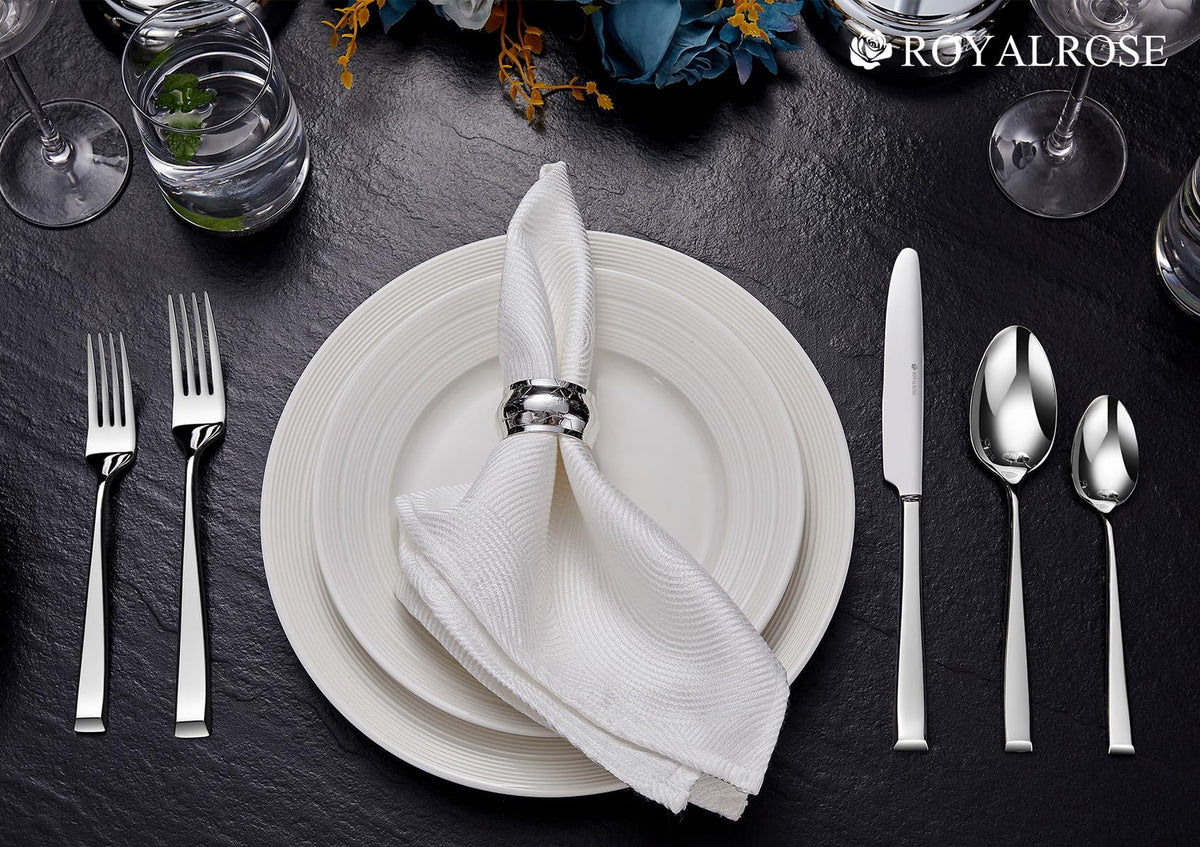 Royalrose Alexander Fine Forks, Set of 4, 18/10 Stainless Steel, Well Made, Dishwasher Safe, Heavy Duty Fork (8.1" Dinner Fork)