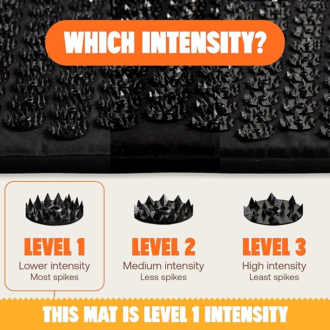 ShaktiMat Acupressure Mat for Relaxation, Massage Muscles, Aid Sleep & Unlock Inner Tension, Similar to Acupuncture, No Needles Required (Premium, Level 1, Amber)