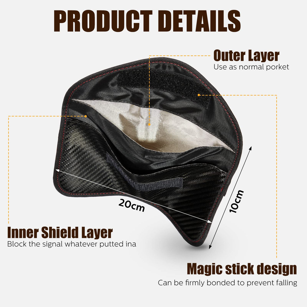 4 Pieces Faraday Bags Phone for Key Fob Protector Car RFID Signal Blocking GPS Anti-tracking Faraday Pouch Shielding Wallets for Cell Phone Privacy Card Protection(Carbon Fiber)
