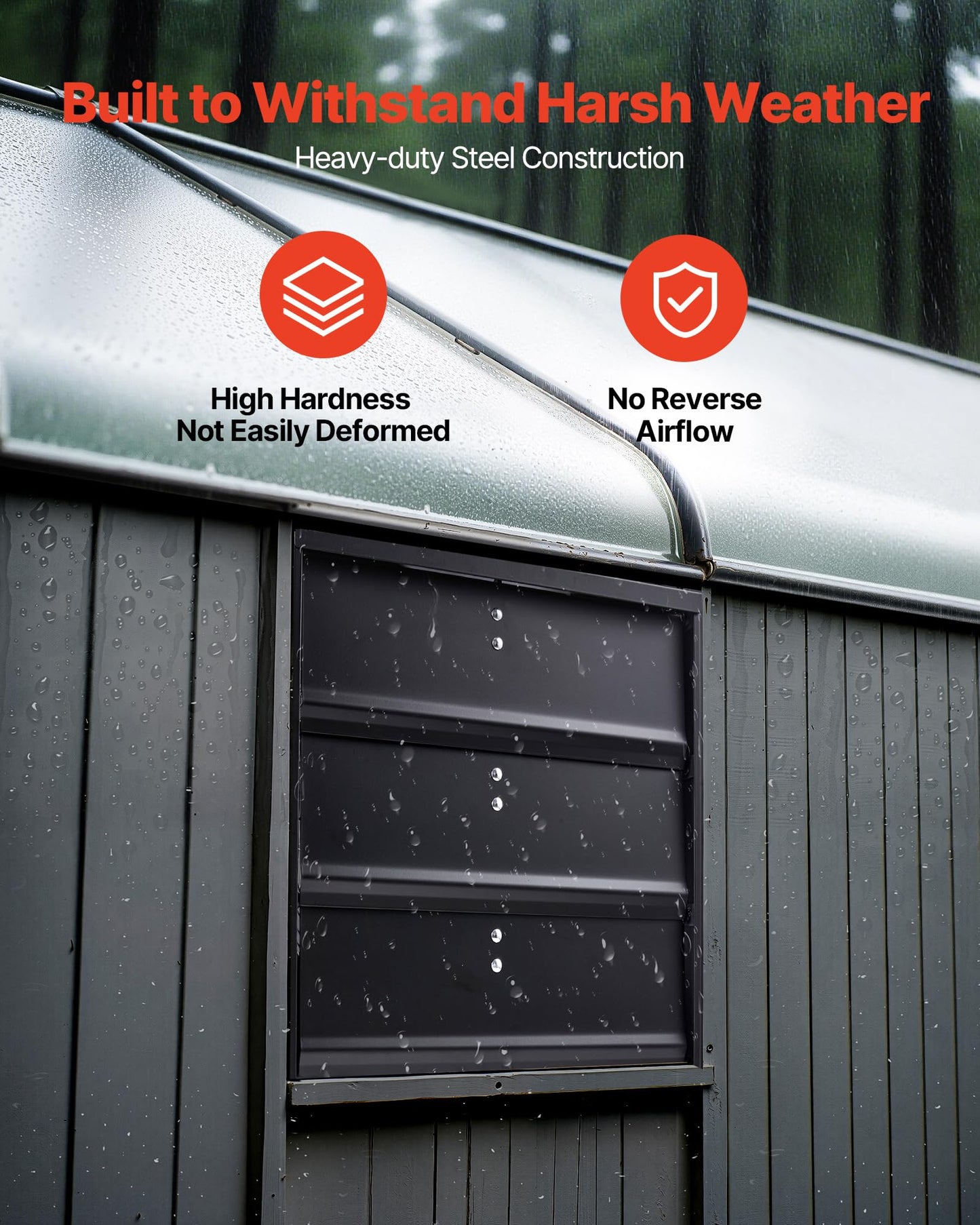 VEVOR 14'' Exhaust Fan, Wall Mounted Attic Fan with Variable Speed controller, 1400 CFM, Automatic Shutter, Ventilation and Cooling, Black