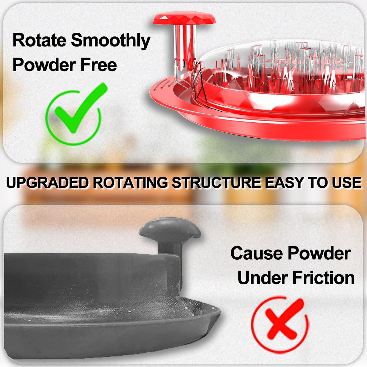 Chicken Shredder Tool Twist, 11" Heavy Duty Large Chicken Shredder, Meat Grinders Gadgets Machine, BPA Free, Strong Anti-Slip, Dishwasher Safe, Suitable for Pork Beef Chicken, Red