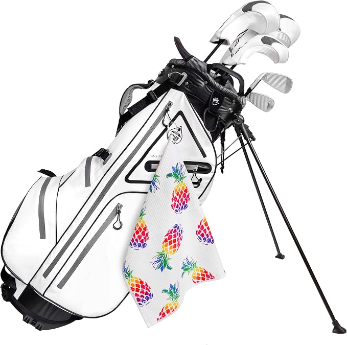 Magnetic Golf Towel for Golf Bags with Clip for Men & Women, Waffle Weave Microfiber Towel with Industrial Strength Clip Hook for Strong Hold to Golf Carts or Clubs, Set of 3