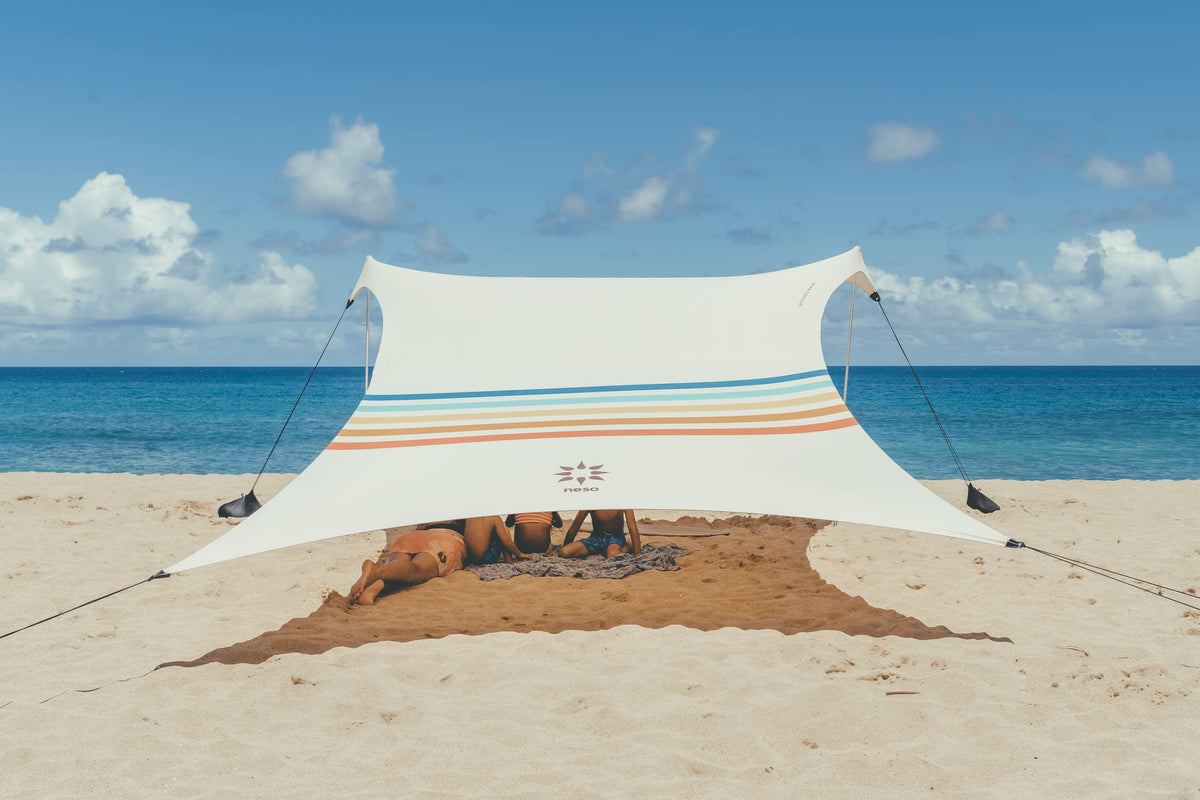 Neso Tents Grande Beach Tent, 7ft Tall, 9 x 9ft, Reinforced Corners and Cooler Pocket (Rainbow)