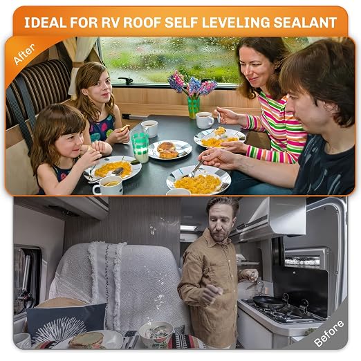 WELLUCK 12PC Self Leveling RV Roof Sealant Lap for RV Roofs, White Flexible Repair Caulking Rubber Epdm Sealant for Camper Motorhomes Trailers, Secure Odorless Waterproof & UV All Weather Adhesive