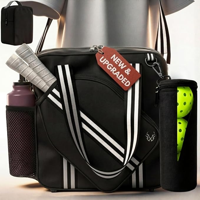 Pickleball Tote Bag - Detachable Cooler & Fence Hooks – Large Sports Bag for Women & Men, Holds Paddles & Balls