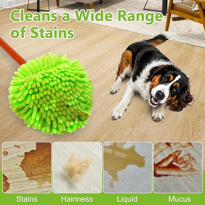Mop Heads Replacements,Mop Replace Heads Compatible with Ocedar RinseClean 2-Tank Spin Mop,Reusable Mop Head for Wet/Dry,3 Pack Chenille&Microfiber Dust Mop Refills for Multi-Surface Floor Cleaning