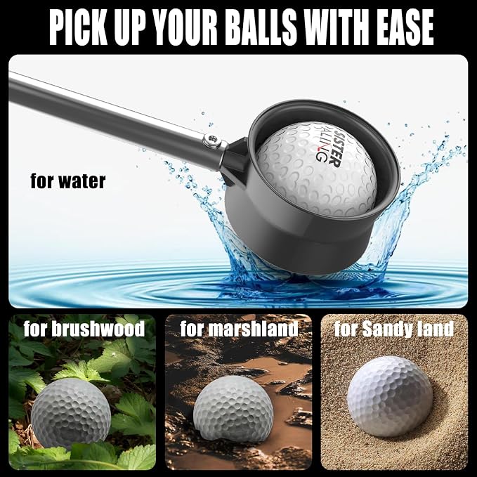Water Telescopic Golf Ball Retriever and Golf Magnetic Alignment Rods