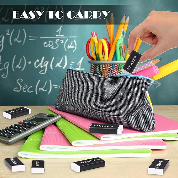 300 Pieces White Pencil Erasers Bulk Soft Art Erasers Pencil Erasers Large Rubber Erasers for Drawing Kids Student Artist Office Home Classroom Writing 1.8 x 0.8 x 0.3 Inch