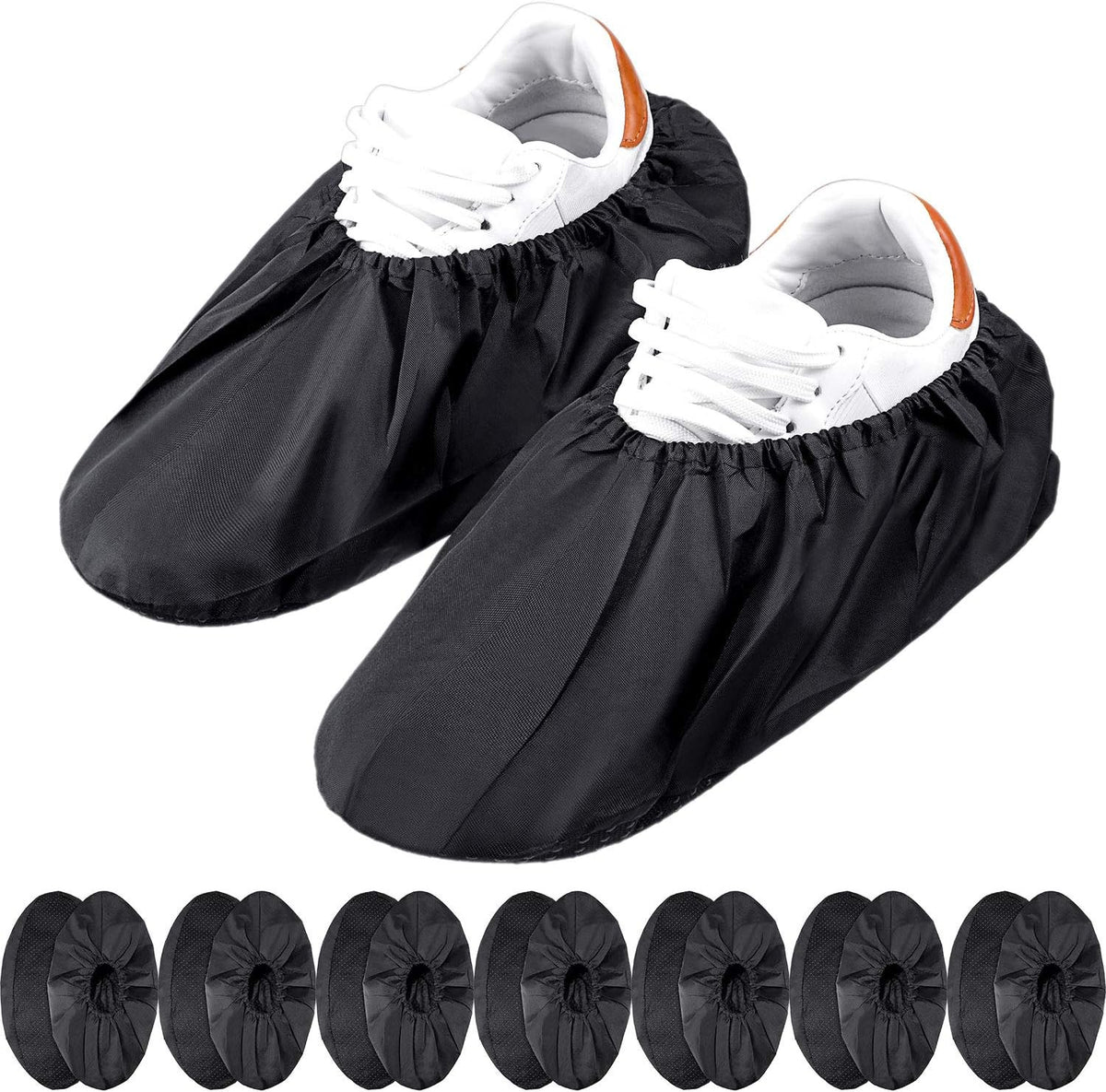 Frienda 16 Pairs Non Slip Reusable Shoe Covers Waterproof Boot Covers for Household Carpet Floor Protection Machine Washable (Large)