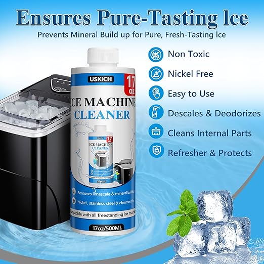 USKICH 4 Pack Ice Machine Cleaner Maker Descaler-68 fl oz Nickel Safe Descaler,Ice Maker Cleaner Solution Compatible with Ice Machine Brands Scotsman,KitchenAid,Hoshizaki