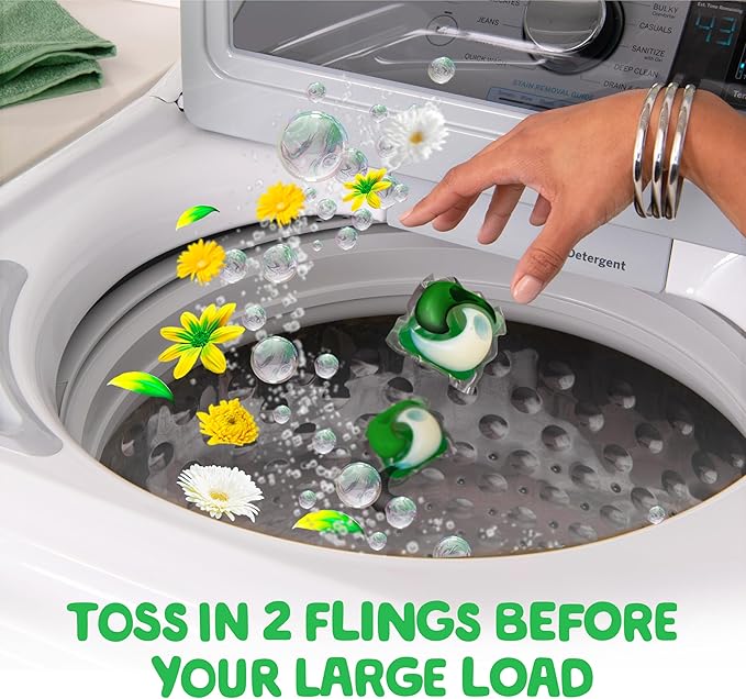 Gain flings Laundry Detergent Soap Pacs HE Compatible Long Lasting Scent, Original Scent, 76 Ct, Gain Laundry Detergent