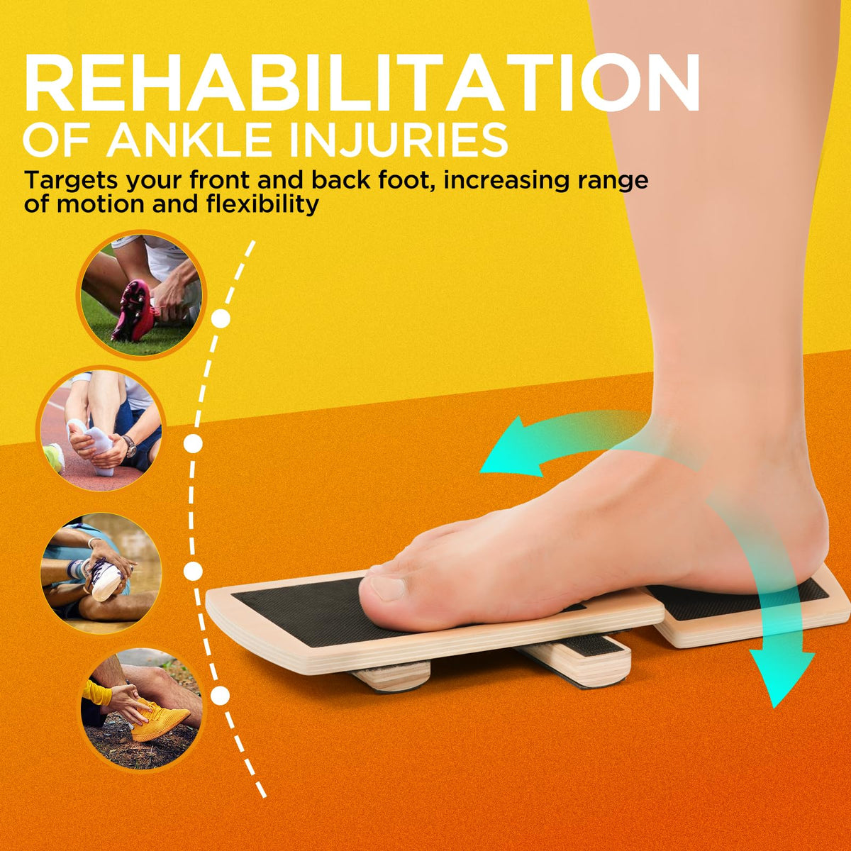 Ankle Balance Board Foot Strengthener Trainer for Sprained Ankle, Stability Exercises, Physical Therapy, Plantar Fasciitis Relief, Posture Correction, Balance Training, Anti Slip Wobble Board