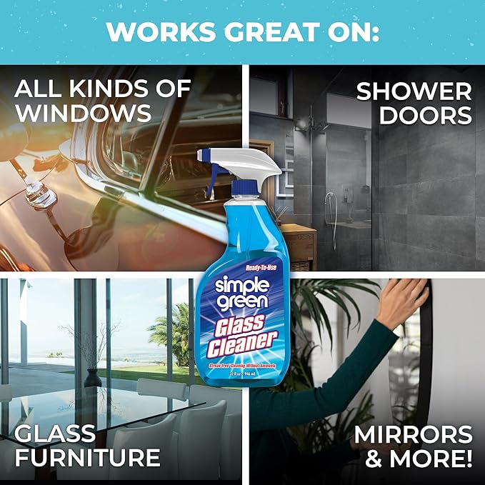 SIMPLE GREEN Ready-To-Use Glass Cleaner, 32 oz., Blue