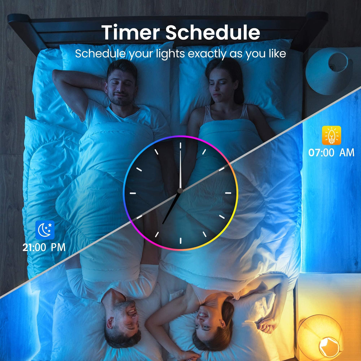 TJOY 200ft Smart Led Strip Lights for Bedroom, Alexa Light Strip,2835 RGB Color Changing Music Sync Rope Lighting with App Remote,Multi-Color Wireless Led Lighting for Bedroom (APP+Remote+Voice)