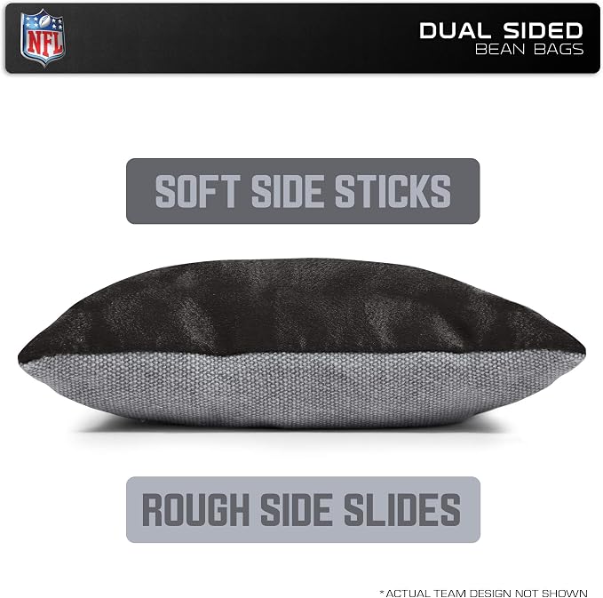 NFL Pro Football Dual Sided Bean Bags by Wild Sports, 8 Count, Premium Toss Bags for Cornhole Set - Great for Tailgates, Outdoors, Backyard
