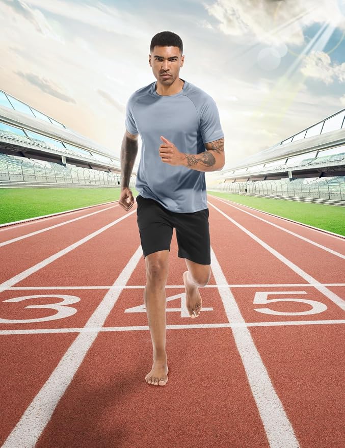 Boyzn 1, 3, 5 or 7 Pack Men's Workout Running Shirts, Dry Fit Moisture Wicking T-Shirt, Gym Athletic Short Sleeve Tee Shirts