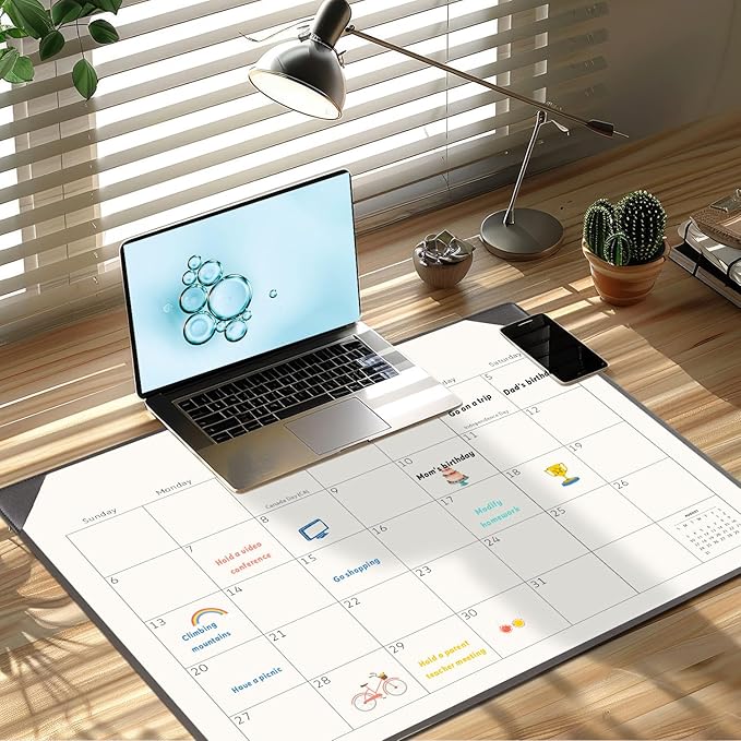 Desk Calendar 2025-2026, KOPEESY 22" x 17" Large Calendar with Desk Mat, From Now to June 2026, 22 x 17 Desk top Calendar for Home School and Office