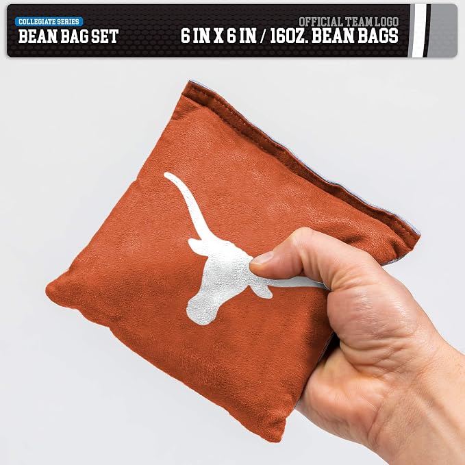NCAA College Dual Sided Bean Bags by Wild Sports, 8 Count, Premium Toss Bags for Cornhole Set - Great for Tailgates, Outdoors, Backyard