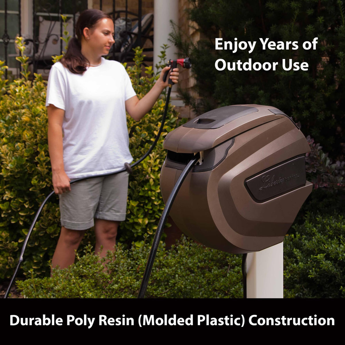 Liberty Basics 516, 65-Feet Retractable Hose Reel, Bronze