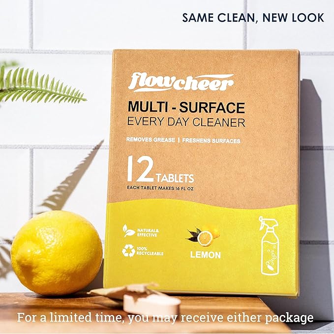All Purpose Cleaner Concentrate Refills, Multi Surface Clean Refill,No Toxic Cleaning Tablets(12Pack)-Makes 192 fl oz(12x16Fl oz)Bottles of Spray Cleaner for Household&Kitchen Cleaning-Lemon